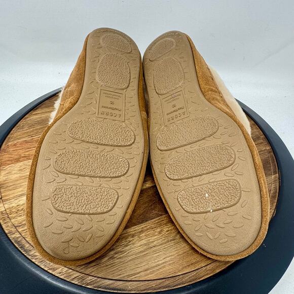 Acorn Oh Ewe Bootie Slippers Women's Brown Suede Sheepskin Size 10 - Picture 8 of 11